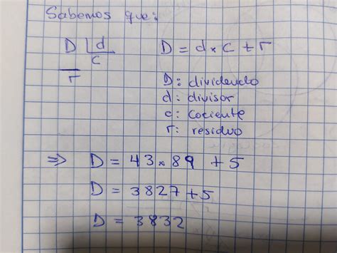 Calcula el dividendo de una división sabiendo que su cociente es 89 su