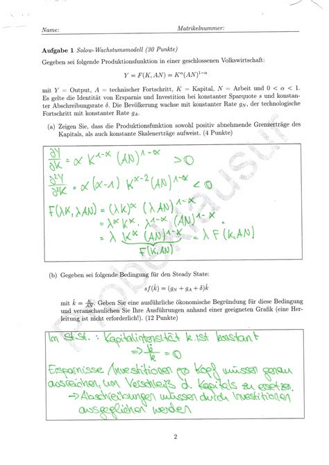 Probeklausur Mit L Sung Makro Konomie Studocu