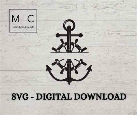 Anchor Svg Nautical Svg Split Anchor Svg Boat Svg Anchor Laser Cut Svg Vinyl Svg Etsy