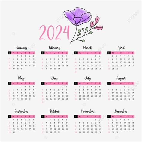 Calendario Floral Vector Png Dibujos Calendario Calendario