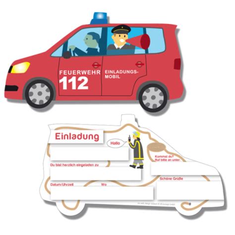 Geburtstagseinladungen Feuerwehr Junior Partyshop Ch