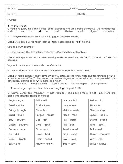 Atividades De Ingles Para Ensino Medio Com Gabarito Pdf - 2 Atividade de Inglês Ensino Medio para Todas As Turmas | PDF