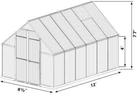 Palram 8x12 Essence Greenhouse Kit - Silver (HG5812)