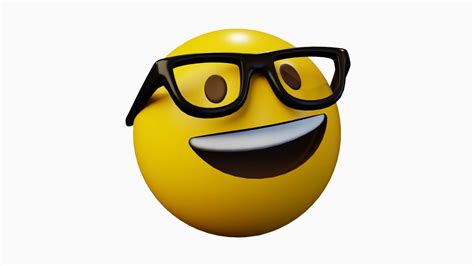 Nerd Glasses Face Emoticon Emoji or Smiley - 3D Model by cangbacang