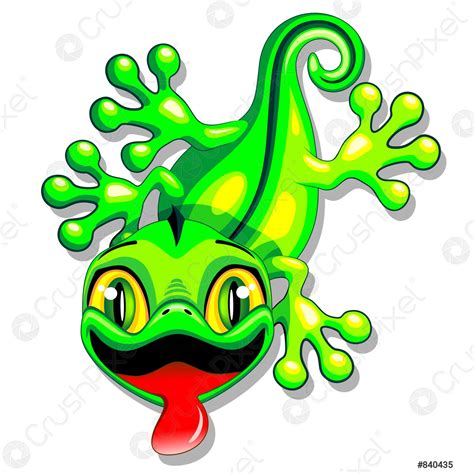 Gecko Lizard Baby Happy Cartoon Character vector illustration - stock vector 840435 | Crushpixel