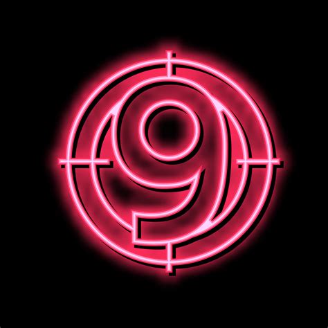 nueve numero neon resplandor icono ilustracion  vector en vecteezy