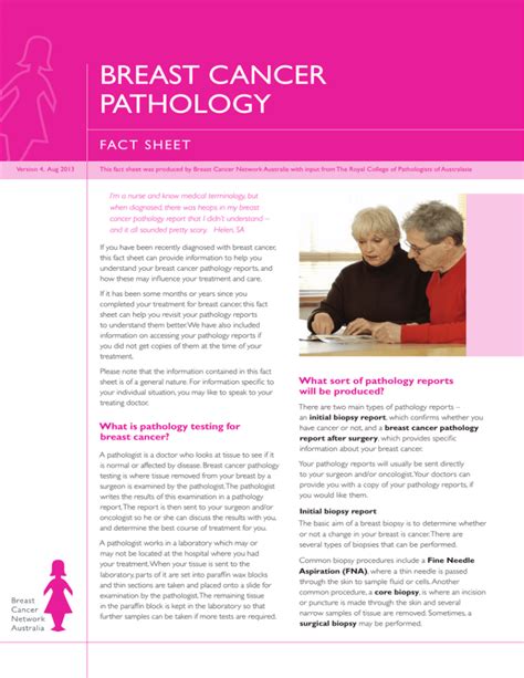 Breast Cancer Pathology Fact Sheet