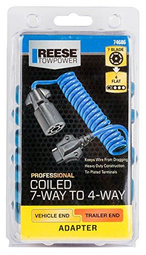 Reese Towpower 74686 Coiled 7 Way Blade To 4 Flat Adapter Pricepulse