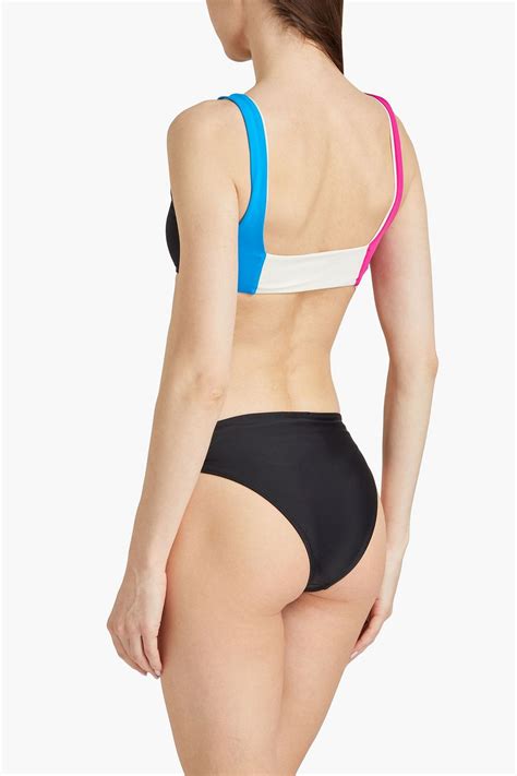 MARA HOFFMAN Meli Color Block Bandeau Bikini Top THE OUTNET