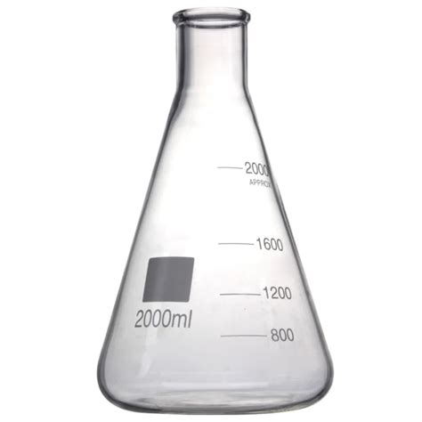 Erlenmeyer flacon conique en verre borosilicate 2l à col étroit