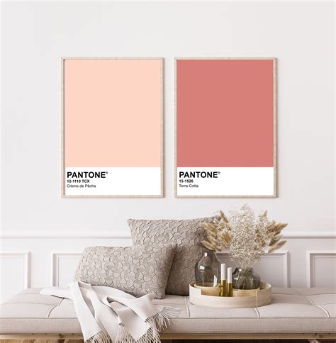 Pink Pantone Print Set Of 2 Nude And Blush Pantone Printable Etsy