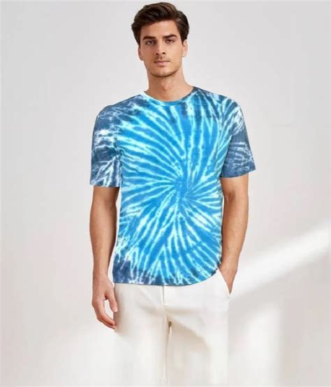 Round Blue Men Oversized T Shirts Half Sleeves Printed At Rs