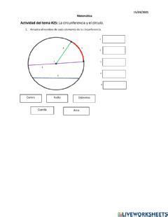 Elementos De La Circunferencia Idioma Espa Ol O Castellano Curso