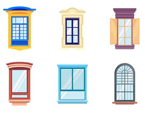 Dibujos Ventana Colonial Dibujo Vector De Dibujos Animados De Cloud