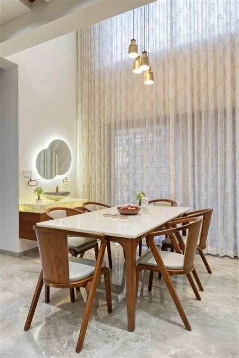 Thoughtful composition of teak wood furniture, design elements and ...