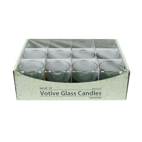 Hunter Green Round Glass Votive Candles 12pcbox Bazaar Home