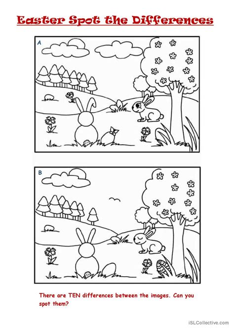 Easter Spot The Differences General English ESL Worksheets Pdf Doc