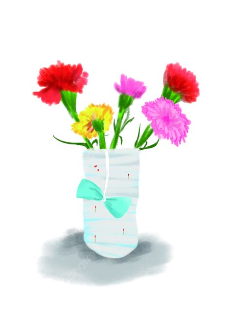 Mothers Day Carnation Bouquet Hand Drawn Cartoon Flowers Cartoon