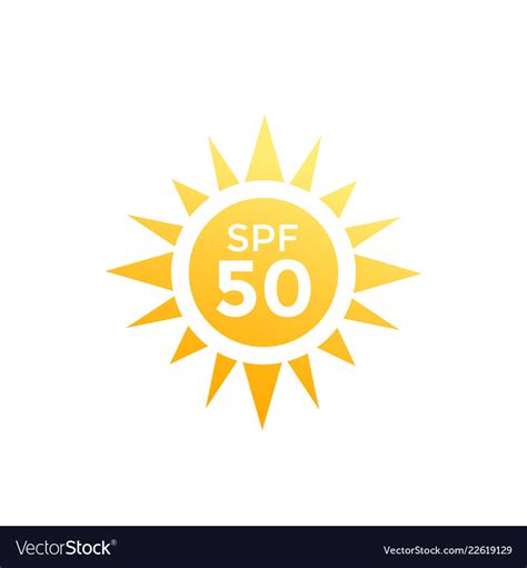 Uv sun protection spf 50 icon on white Royalty Free Vector