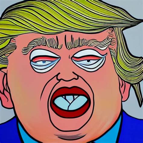 A Painting Of Donald Trump By Takashi Murakami Stable Diffusion Openart