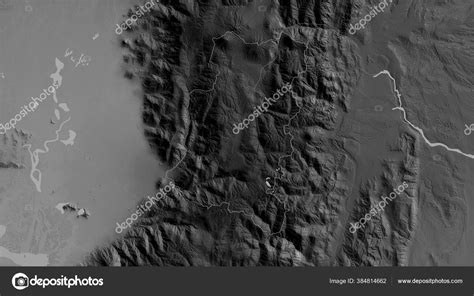 Chimborazo Province Ecuador Grayscaled Map Lakes Rivers Shape Outlined ...