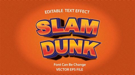 Premium Vector Slam Dunk Text Effect Premium Vector