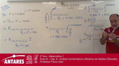 2º Ano Matemática 1 Aula 43 Cap 8 Análise Combinatória e Binômio