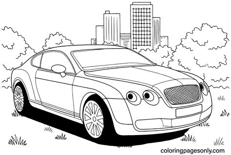 Bentley Coloring Sheet for Kids - Free Printable Coloring Pages