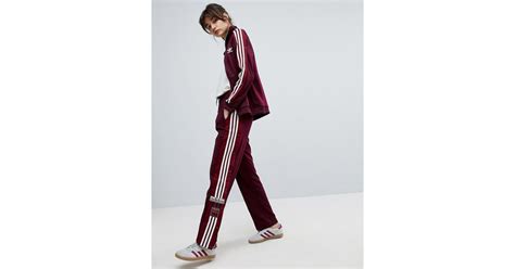 Adidas Originals Originals Adibreak Popper Track Pants In Maroon In Red Lyst