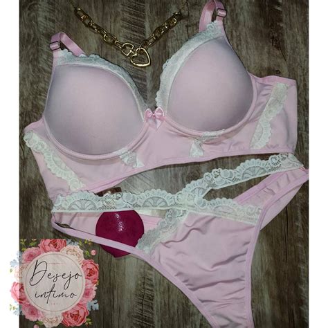 Conjunto De Lingerie Sensual Detalhes Em Renda Shopee Brasil