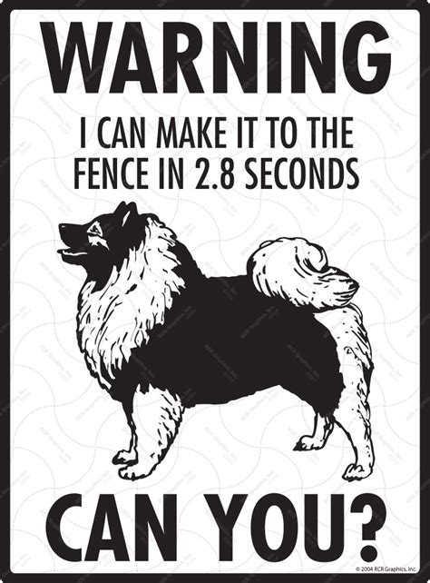 Warning Keeshond Fence Aluminum Dog Signs 9 X 12