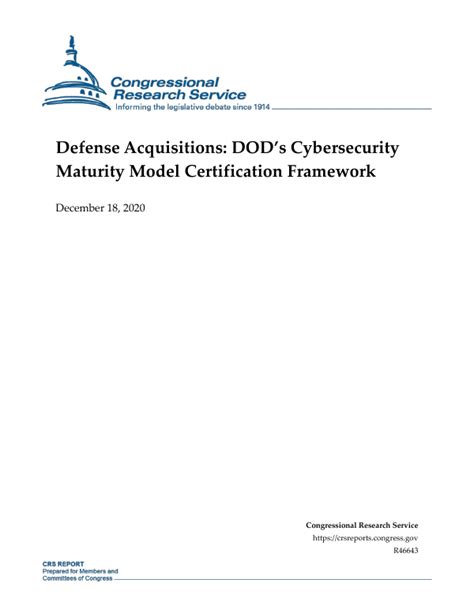 Defense Acquisitions Dods Cybersecurity Maturity Model Certification