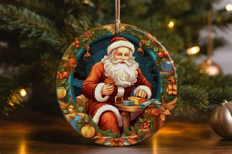 Santa Claus with Ornament Graphic by R.Ray Design · Creative Fabrica