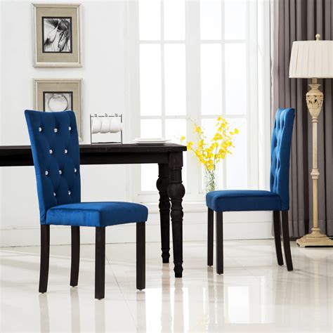 Xixi Chaises De Salle Manger Pcs Bleu Fonc Velours Cdiscount Maison