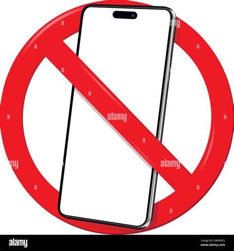 Vector Illustration Prohibition Sign Do Not Use Mobile Phone Stock