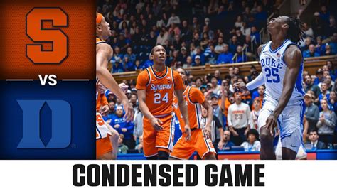 Syracuse Vs Duke Condensed Game 2023 24 Acc Mens Basketball Youtube