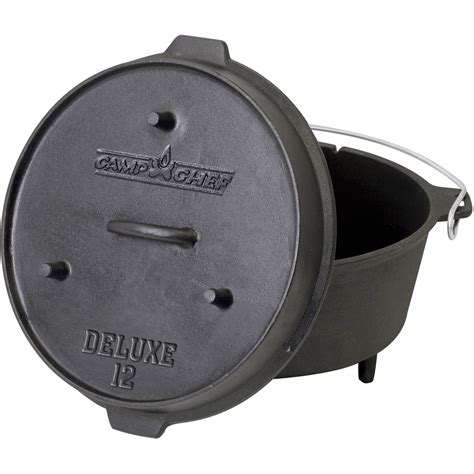 Camp Chef 12 Cast Iron Deluxe Dutch Oven Do12 Bandh Photo Video