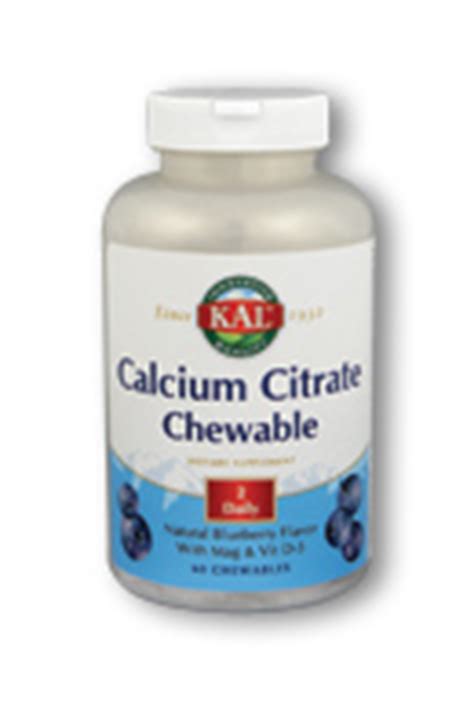 Calcium Citrate Chewable with Magnesium 250/125 mg Blueberry 60 ...