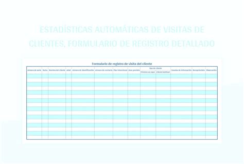 Plantilla De Formato Excel Estadísticas Automáticas De Visitas De