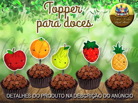 Frutinhas Frutas Toppers Tags Para Doces Elo