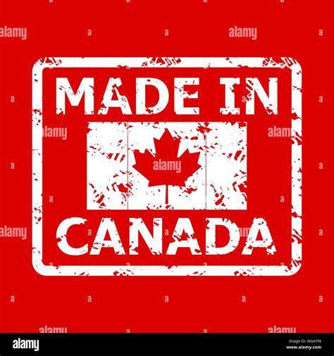 Made In Canada Stamp Fabricated Rubber Seal Texture Vector Product