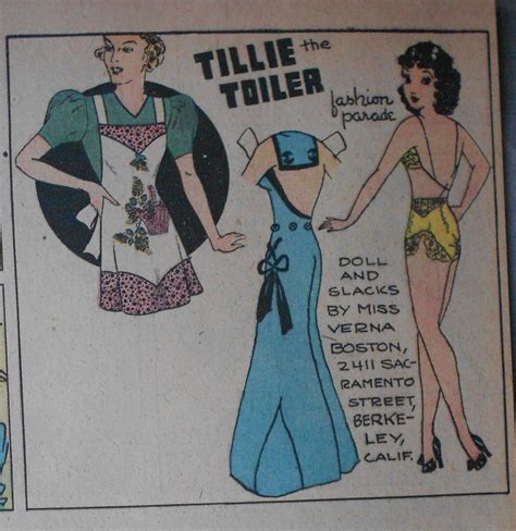 Tillie The Toiler With Uncut Paper Doll From 7 18 1937 Full Size Page