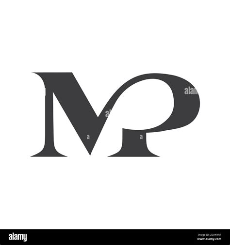 Plantilla de diseño vectorial con el logotipo mp o el logotipo pm