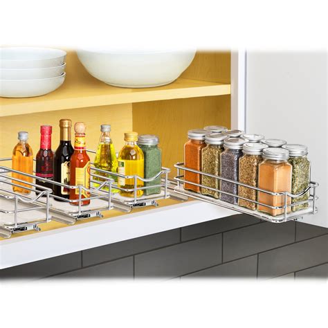 Lynk Professional Slide Out Spice Rack Upper Cabinet Organizer 4 Inch