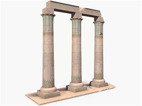 Egyptian Lowpoly Columns 3D Model CGTrader