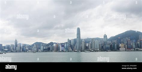 A View Of Hong Kongs Central District As Seen From The Promenade Of