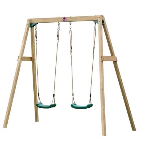 Plum Wooden Double Swing Set 273799 – Swing and Play