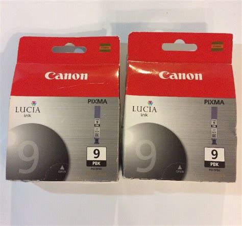 LOT OF 2 CANON LUCIA PGI 9PBK Photo Black Cartridges NEW It 123 EBay