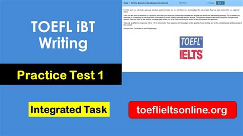 Toefl Ibt Writing Task 1 Practice Test 1 With Sample Responses