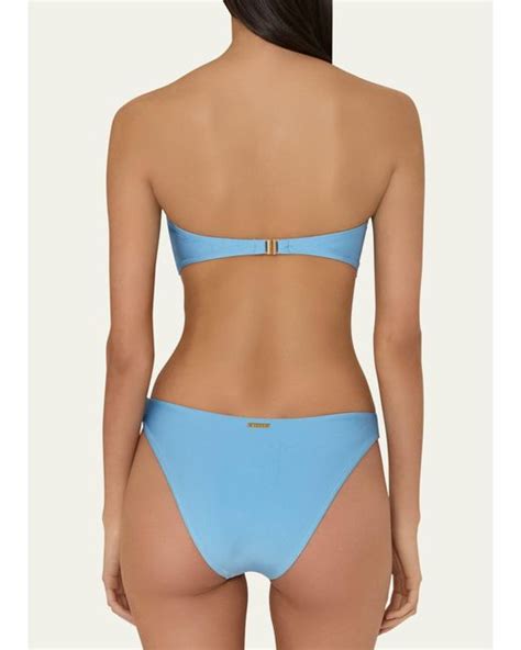 Milly Cabana Margot Gloss Bikini Bottoms In Blue Lyst